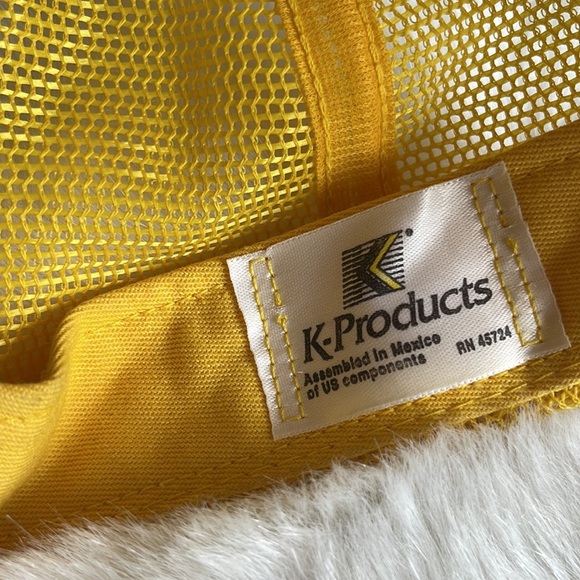 John Deere Vintage Square Patch Mesh Snapback Trucker Hat Retro Green Yellow - Picture 9 of 10